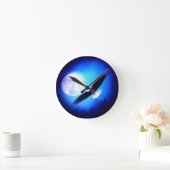 飛んでいるなワシ及び月 ラウンド壁時計 (ホーム)