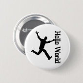 飛んでいるな人間の姿のプロフィールの黒くか白いグラフィックAr 缶バッジ (正面&裏面)