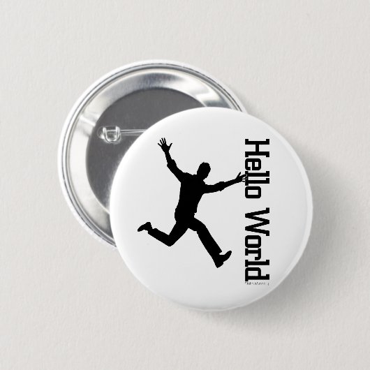 飛んでいるな人間の姿のプロフィールの黒くか白いグラフィックAr 缶バッジ (正面&裏面)