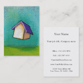 飛んでいるな家の旅行の家のおもしろいの多彩で幸せな芸術 名刺 (正面/裏面)