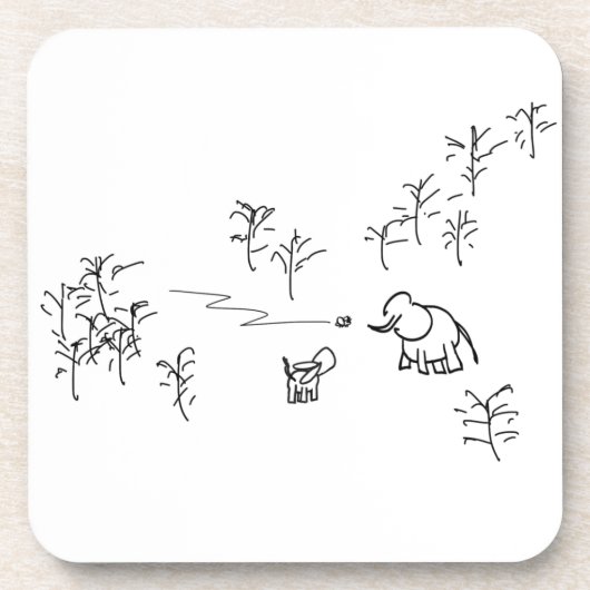 飛んでいるな昆虫のろばおよび象の一見 コースター (正面)