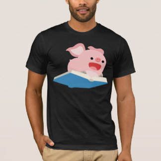 飛んでいるな本および漫画のブタのTシャツ Tシャツ