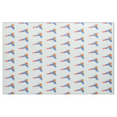 飛んでいるな深紅のコンゴウインコのオウムの生地 ファブリック (ファットクウォーター)