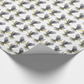 飛んでいるな灰色のCockatielのオウムの包装紙 ラッピングペーパー (角)