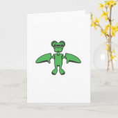 飛んでいるな猿の挨拶状 カード (黄色い花)