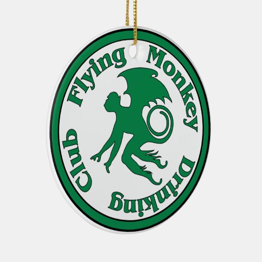 飛んでいるな猿の飲むクラブ セラミックオーナメント (右)
