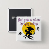 飛んでいるな猿ボタン 缶バッジ (正面&裏面)