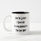 飛んでいるな猿 ツートーンマグカップ (左)