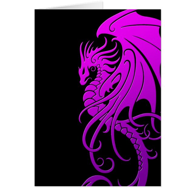 飛んでいるな種族のドラゴン-黒の紫色 (正面)