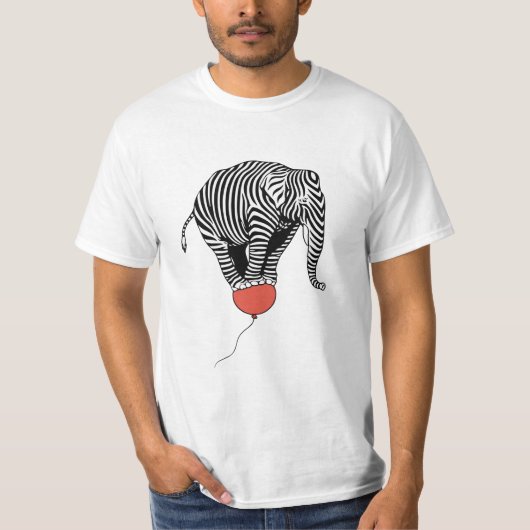 飛んでいるな象のシマウマ Tシャツ (正面)