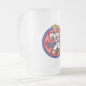 飛んでいるな蹴り フロストグラスビールジョッキ (正面左)