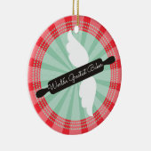 飛んでいるな麺棒のパン屋のクリスマスのオーナメント セラミックオーナメント (右)