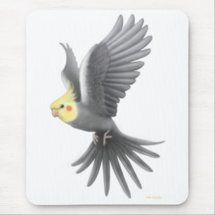 飛んでいるなCockatielのマウスパッド マウスパッド