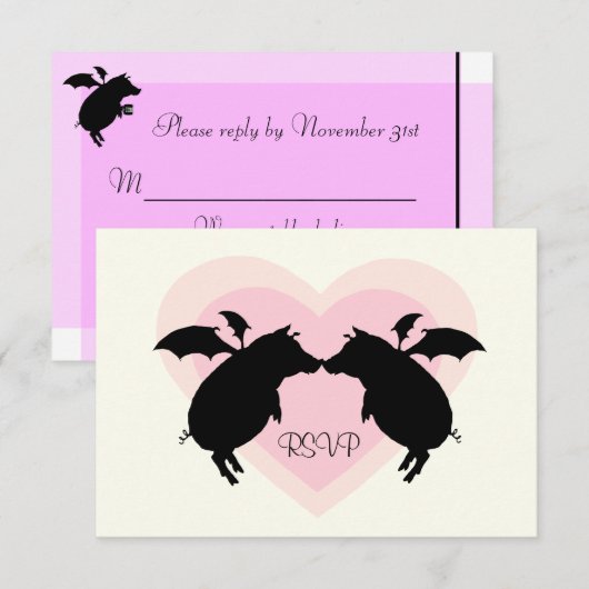 飛んでいるなpiggies 出欠カード (正面/裏面)