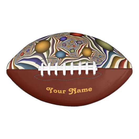 飛んでいるアップカラフルモダン抽象芸術のフラクタル名 アメリカンフットボール (正面)