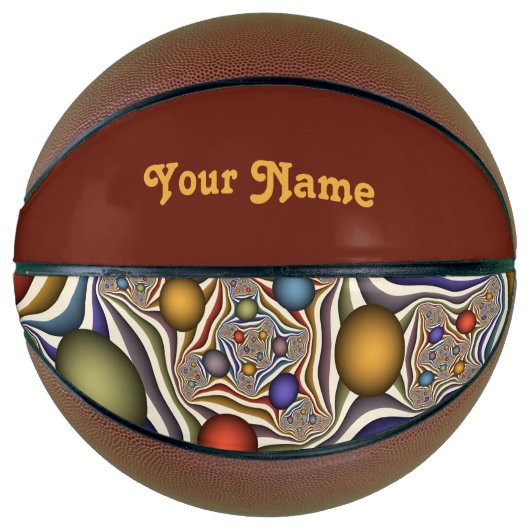 飛んでいるアップカラフルモダン抽象芸術のフラクタル名 バスケットボール (正面)