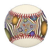 飛んでいるアップカラフルモダン抽象芸術のフラクタル名 野球ボール (裏面)