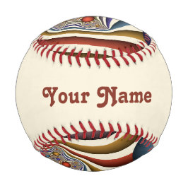 飛んでいるアップカラフルモダン抽象芸術のフラクタル名 野球ボール