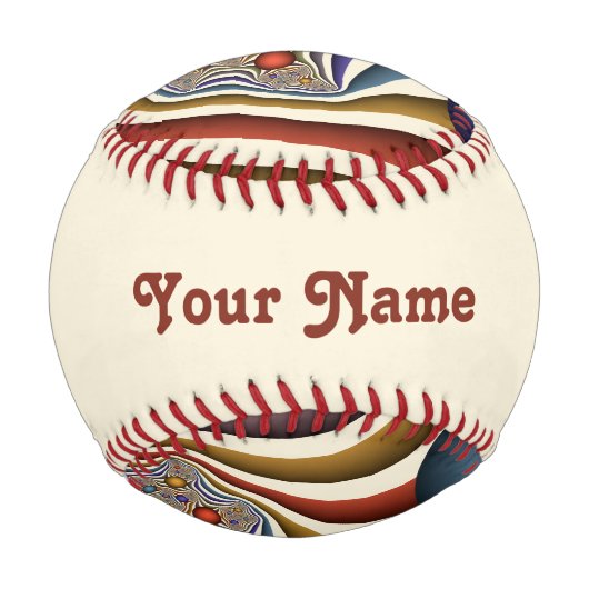 飛んでいるアップカラフルモダン抽象芸術のフラクタル名 野球ボール (正面)