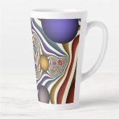 飛んでいるアップカラフルモダン抽象芸術 カフェラテマグ (右)