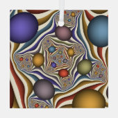 飛んでいるアップカラフルモダン抽象芸術 ガラスオーナメント (裏面)