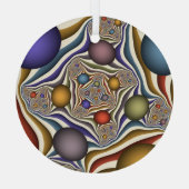 飛んでいるアップカラフルモダン抽象芸術 ガラスオーナメント (裏面)