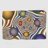 飛んでいるアップカラフルモダン抽象芸術 ゴルフタオル (横)