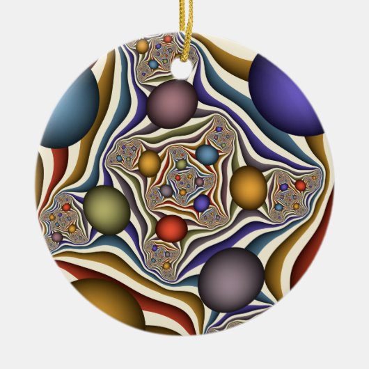 飛んでいるアップカラフルモダン抽象芸術 セラミックオーナメント (正面)