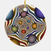 飛んでいるアップカラフルモダン抽象芸術 セラミックオーナメント (裏面)