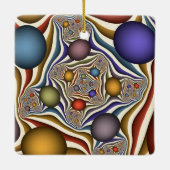 飛んでいるアップカラフルモダン抽象芸術 セラミックオーナメント (裏面)