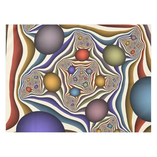 飛んでいるアップカラフルモダン抽象芸術 テーブルクロス (正面(横))