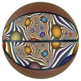 飛んでいるアップカラフルモダン抽象芸術 バスケットボール