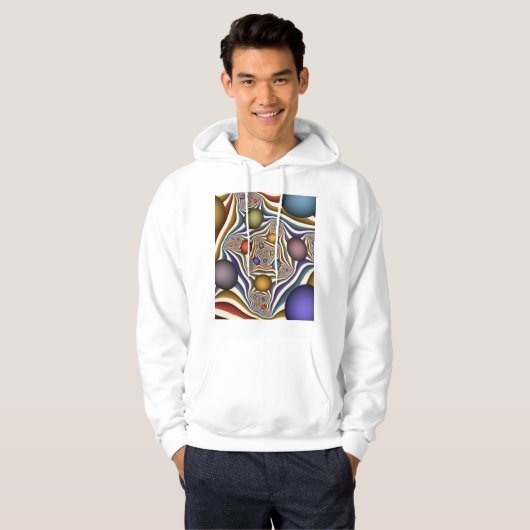 飛んでいるアップカラフルモダン抽象芸術 パーカ (正面フル)