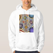 飛んでいるアップカラフルモダン抽象芸術 パーカ (正面)