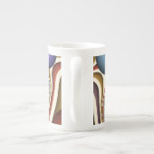 飛んでいるアップカラフルモダン抽象芸術 ボーンチャイナマグカップ (裏面)