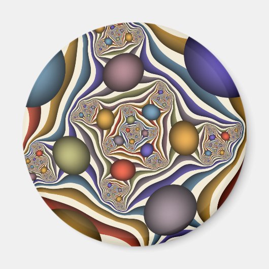 飛んでいるアップカラフルモダン抽象芸術 マグネット (正面)