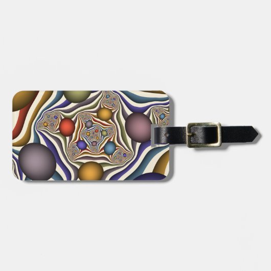 飛んでいるアップカラフルモダン抽象芸術 ラゲッジタグ (正面横)