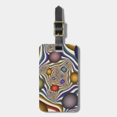 飛んでいるアップカラフルモダン抽象芸術 ラゲッジタグ (正面縦)