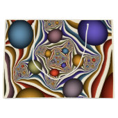 飛んでいるアップカラフルモダン抽象芸術 ラージペーパーバッグ (正面)