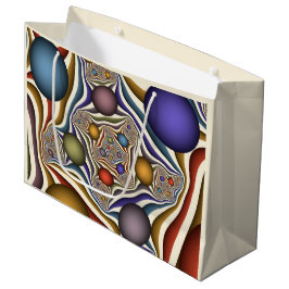 飛んでいるアップカラフルモダン抽象芸術 ラージペーパーバッグ