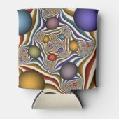 飛んでいるアップカラフルモダン抽象芸術 缶クーラー (正面)