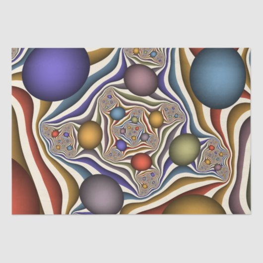 飛んでいるアップカラフルモダン抽象芸術 薄葉紙 (正面)