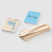 飛んでいるイルカの手紙イラストレーション ハンドファン (組立なし)