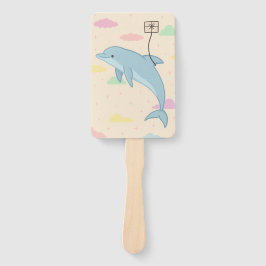 飛んでいるイルカの手紙イラストレーション ハンドファン