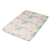 飛んでいるイルカの手紙イラストレーション バスマット (アングル)