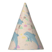 飛んでいるイルカの手紙イラストレーション パーティーハット (右)