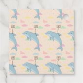 飛んでいるイルカの手紙イラストレーション フェイバータグ (裏面)