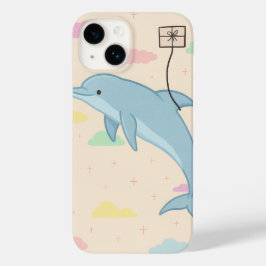 飛んでいるイルカの手紙イラストレーション Case-Mate iPhone 14ケース