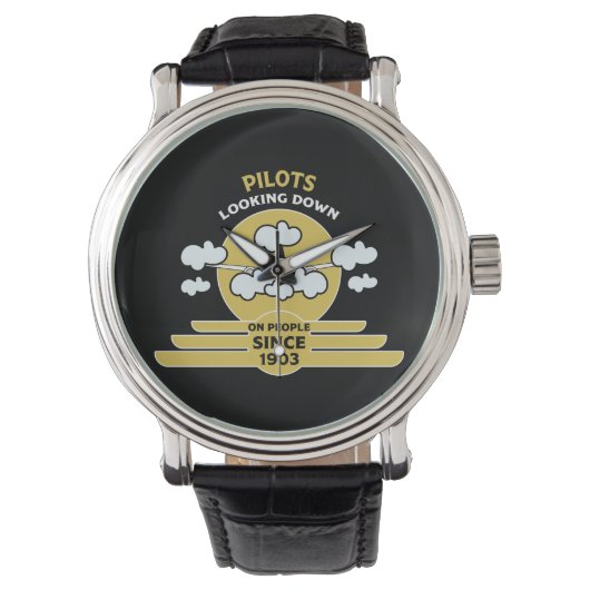 飛んでいるインストラクター |学飛んでいる校 |大学院生 | Pro 腕時計 (正面)