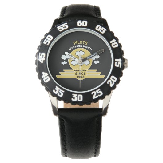 飛んでいるインストラクター |学飛んでいる校 |大学院生 | Pro 腕時計 (正面)